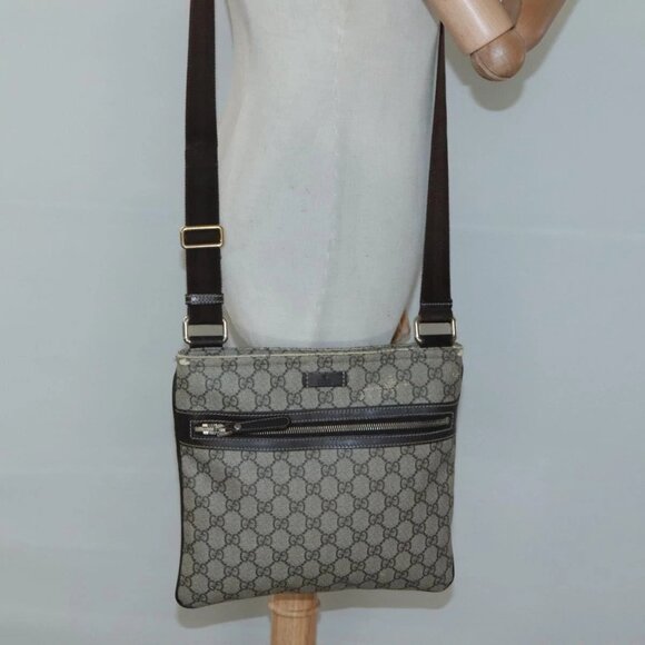 GUCCI GG Supreme Shoulder Bag PVC Beige Gold - Picture 1 of 16